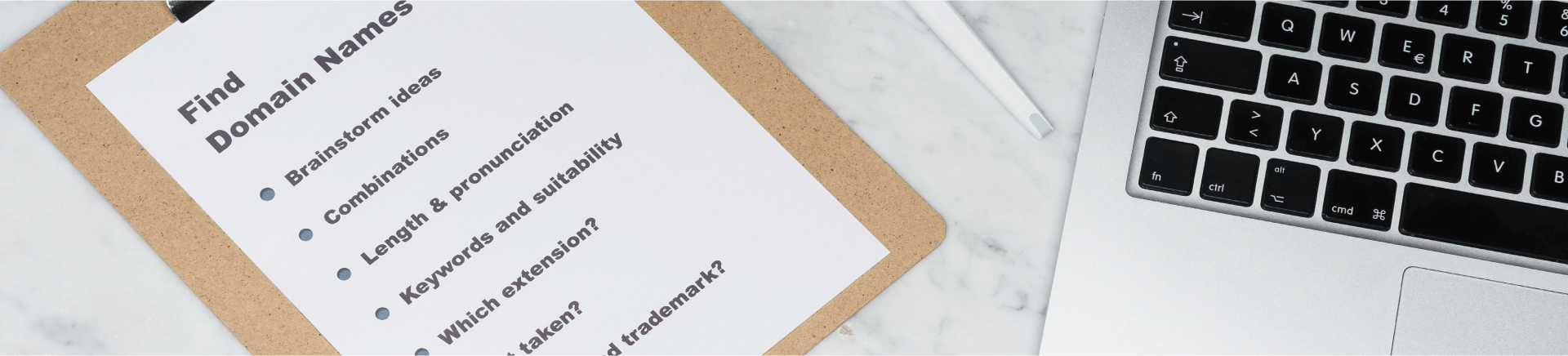 The business name is practically always connected to the domain, website, text, and keywords.  business name, keywords, domain registration